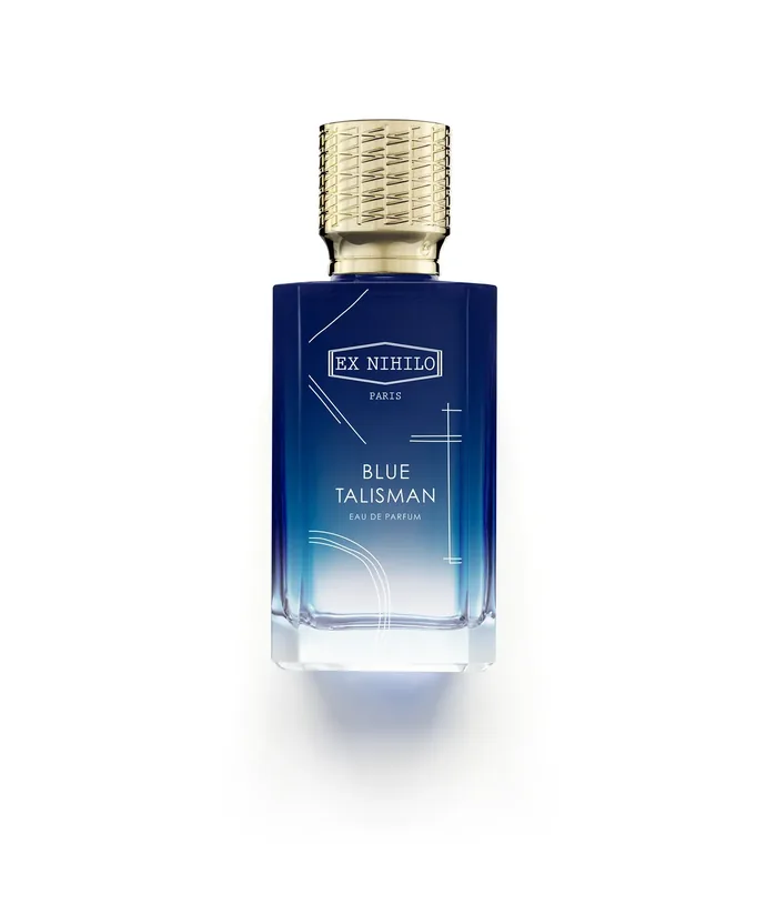 Flacon bleu et or de Blue Talisman par Ex Nihilo