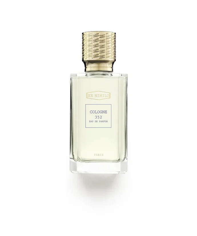 Flacon transparent et doré de Cologne 352 par Ex Nihilo
