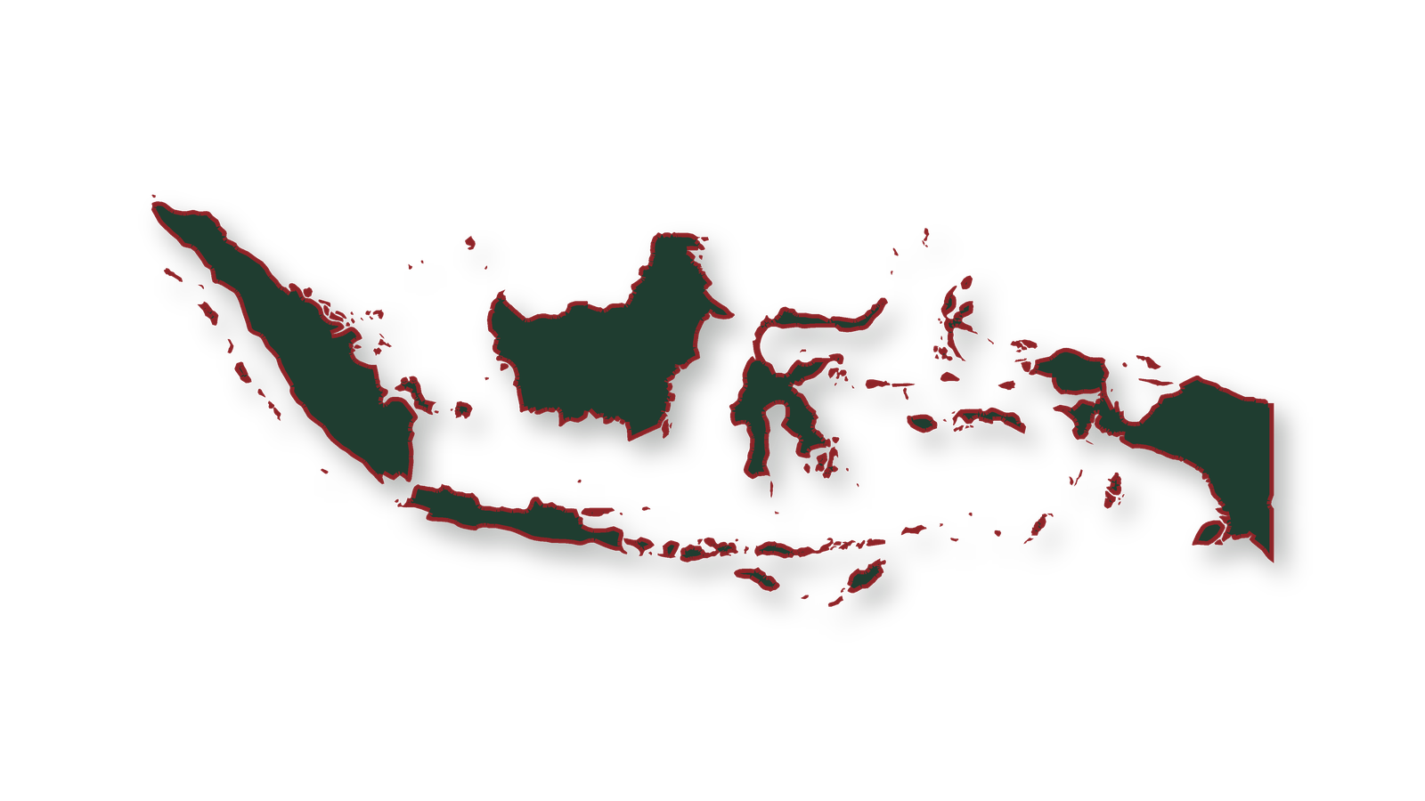 Silhouette cartographique détourée de l’Indonésie