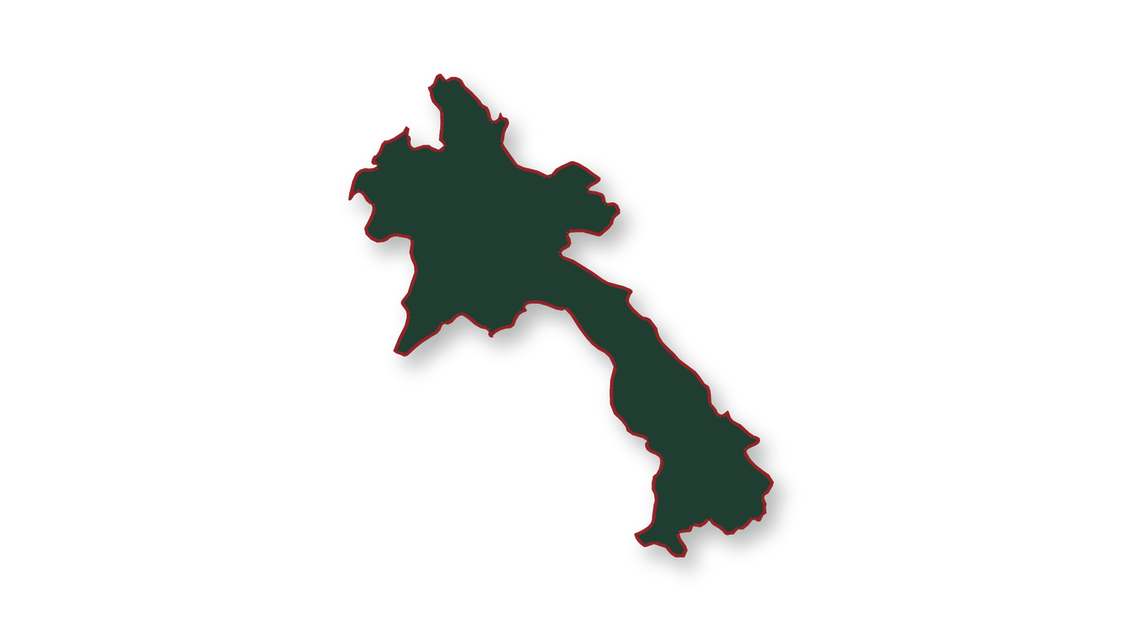 Silhouette cartographique détourée du Laos